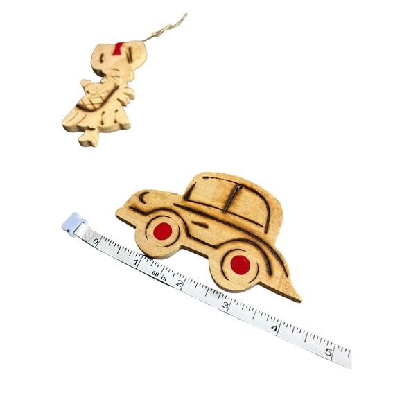 2 Handcrafted Unique Wood Burning Christmas Ornaments Rustic Decorations - Picture 5 of 8